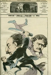 Ritratto di Alexandre Dumas Jr. (1824-1895), uomo di lettere francese e Ernesto Rossi. Copertina in "L