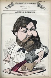 Ritratto di Alexis Bouvier (1836-1892), romanziere e drammaturgo popolare francese. Caricatura di Gill, Parigi