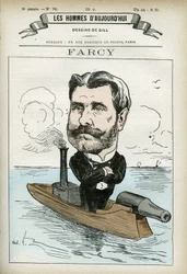Ritratto di Alphonse Farcy (1817-?), ritrattista francese. Caricatura di Gill, Parigi