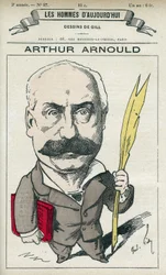 Ritratto di Arthur Arnould (1833-1895), giornalista e politico francese, partecipò attivamente alla Comune di Parigi. Caricatura di Gill, Parigi