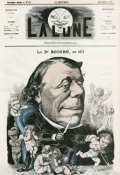 Ritratto del Dottor Ricord, medico francese. Caricatura di Gill, in 