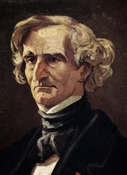 Ritratto di Hector Berlioz, compositore francese, dettaglio (olio su tela)