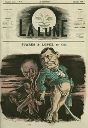 Ritratto di Juares e Lopez. Caricatura di Gill, in "La Lune", 28 luglio