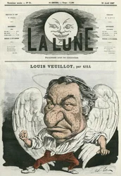 Ritratto di Louis Veuillot (1813-1883), giornalista e letterato francese. Caricatura di Gill, in "La Lune", 21 aprile