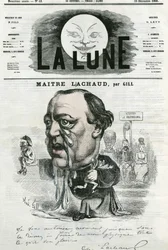 Ritratto di Maitre Charles Lachaud (1817-1882), avvocato francese. Caricatura di Gill, in "La Lune", 23 dicembre