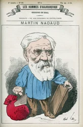 Ritratto di Martin Nadaud (1815-1898), maestro e politico francese, fu deputato della Creuse dal 1876 al 1889. Caricatura di Gill, Parigi
