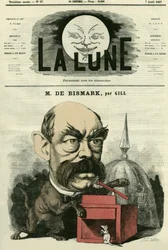 Ritratto di Otto von Bismarck (1815-1898), Cancelliere tedesco. Caricatura di Gill, in 