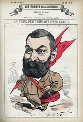 Ritratto di Yves Guyot (1843-1928), politico, pubblicista ed economista francese. Caricatura di Gill, Parigi