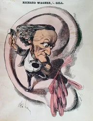 Richard Wagner che spacca il timpano del mondo, illustrazione in 