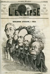 Alcuni avvocati, Emmanuel Arago, Leon Gambetta, Jules Grevy, Laurier e Adolphe Cremieux. Copertina in 