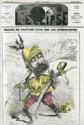 Progetto di abito per giornalisti gentiluomini, in guardia e protetti da armature. Copertina di "L