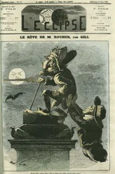 Il sogno di Rouher, Eugène Rouher (1814-1884), politico, ministro di Napoleone III e capo del partito bonapartista, sogna il ritorno di Napoleone III. Copertina de «L