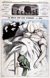 Caricatura di Victoria in "La Bella Addormentata" - di Gill, in "L