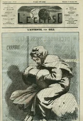 Aspettando, giovane ragazza che aspetta sotto la neve: "ah! Lasciateli decidere del mio destino!". Copertina di "L