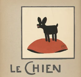 «Le Chien» - illustrazione per bambini di un cane nero