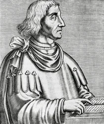Ritratto di Philippes de Commines (circa 1445-circa 1512), storico e diplomatico, incisione da Les Vrais pourtraits et Vies des Hommes illustres