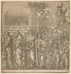 Il Trionfo di Giulio Cesare: Processione di Uomini, Donne e Bambini, 1593-99