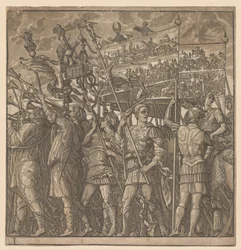 Il trionfo di Giulio Cesare: Soldati che portano le immagini della guerra, 1593-99
