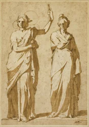 Due figure femminili in piedi (Studi sulla statuaria classica)