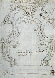 Schizzo per schienale di sedia, ca 1715, Italia