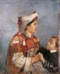 Moglie in costume albanese, di Andrea Cefaly (1827-1907)
