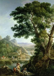 Paesaggio nel Lazio con lavandaie