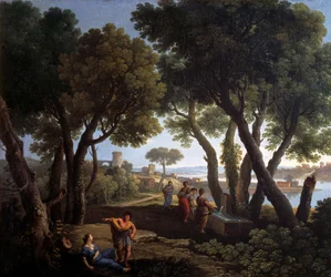 Paesaggio con donne al pozzo