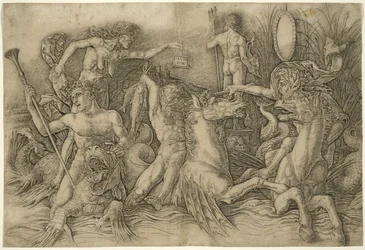 Battaglia degli dei del mare, metà sinistra di un fregio