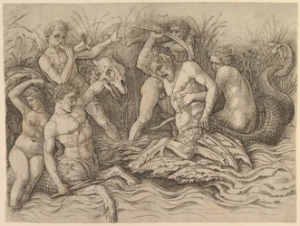 Battaglia degli dei marini (parte destra del fregio)