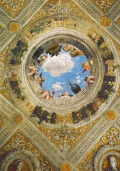 Ceiling medallion in the Camera degli Sposi (fresco)