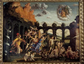 Minerva caccia i Vizi dal Giardino della Virtù