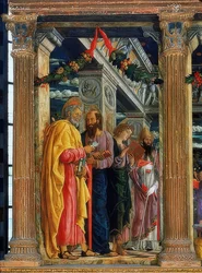 Altare di San Zeno. Lato sinistro. Raffigurati Simon Pietro, Paolo di Tarso, Giovanni Evangelista e Zenone di Verona