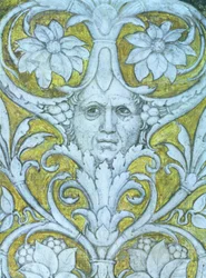 Autoritratto incorporato nel fregio decorativo della Camera degli Sposi o Camera Picta