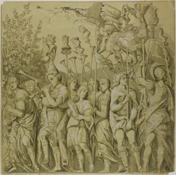 Trionfi di Giulio Cesare: Tela n. VII