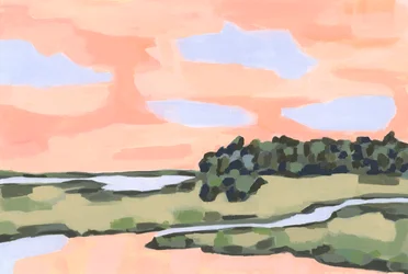 Cielo di pesca e terra verde, 2023