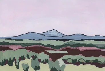 Cielo rosa e terra astratta, 2024
