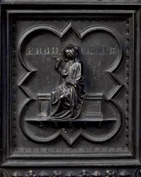 Prudenza, pannello H delle porte sud del Battistero di San Giovanni, 1336