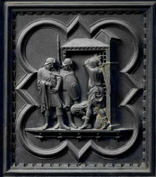 La decapitazione di San Giovanni Battista, sedicesimo pannello delle Porte Sud del Battistero di San Giovanni, 1336