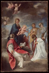 La Madonna col Bambino e i santi Ignazio di Loyola, Francesco Saverio, Cosma e Damiano