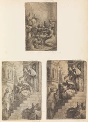 Adorazione dei Magi, Cristo e le donne sulla scala