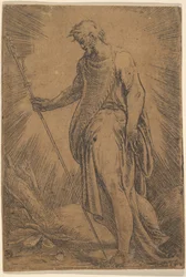 Un apostolo con un bastone rivolto a sinistra, ca. 1540-60
