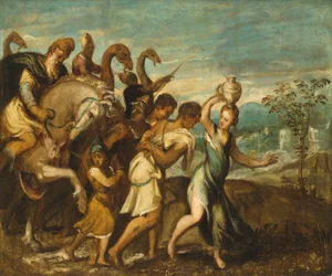 Re Saul accolto in trionfo dopo la sconfitta di Golia da parte di Davide