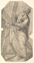 San Andrea che tiene una grande croce, da 