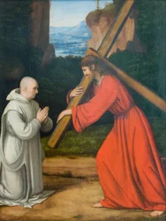 Cristo che porta la croce e un monaco certosino
