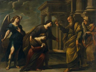 La benedizione di Raguele a sua figlia Sara prima di lasciare Ecbatana con Tobia, c. 1640