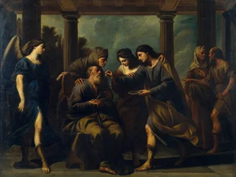 Tobia guarisce la cecità di suo padre, c. 1640