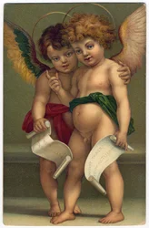 Due angeli. Immagine pia dopo il pittore ANDREA DEL SARTO (1486-1530), Dresda, c.1910