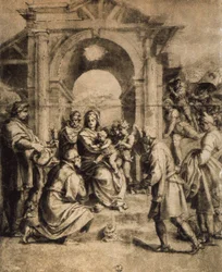 Adorazione dei Magi, disegno di Andrea del Sarto. Gabinetto dei Disegni e delle Stampe, Uffizi, Firenze