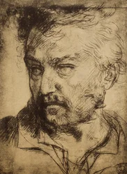 Testa di uomo; disegno di Andrea del Sarto. Gabinetto dei Disegni e delle Stampe, Galleria degli Uffizi, Firenze