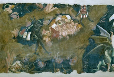 Il trionfo della morte, dettaglio dei dannati nella fossa dell